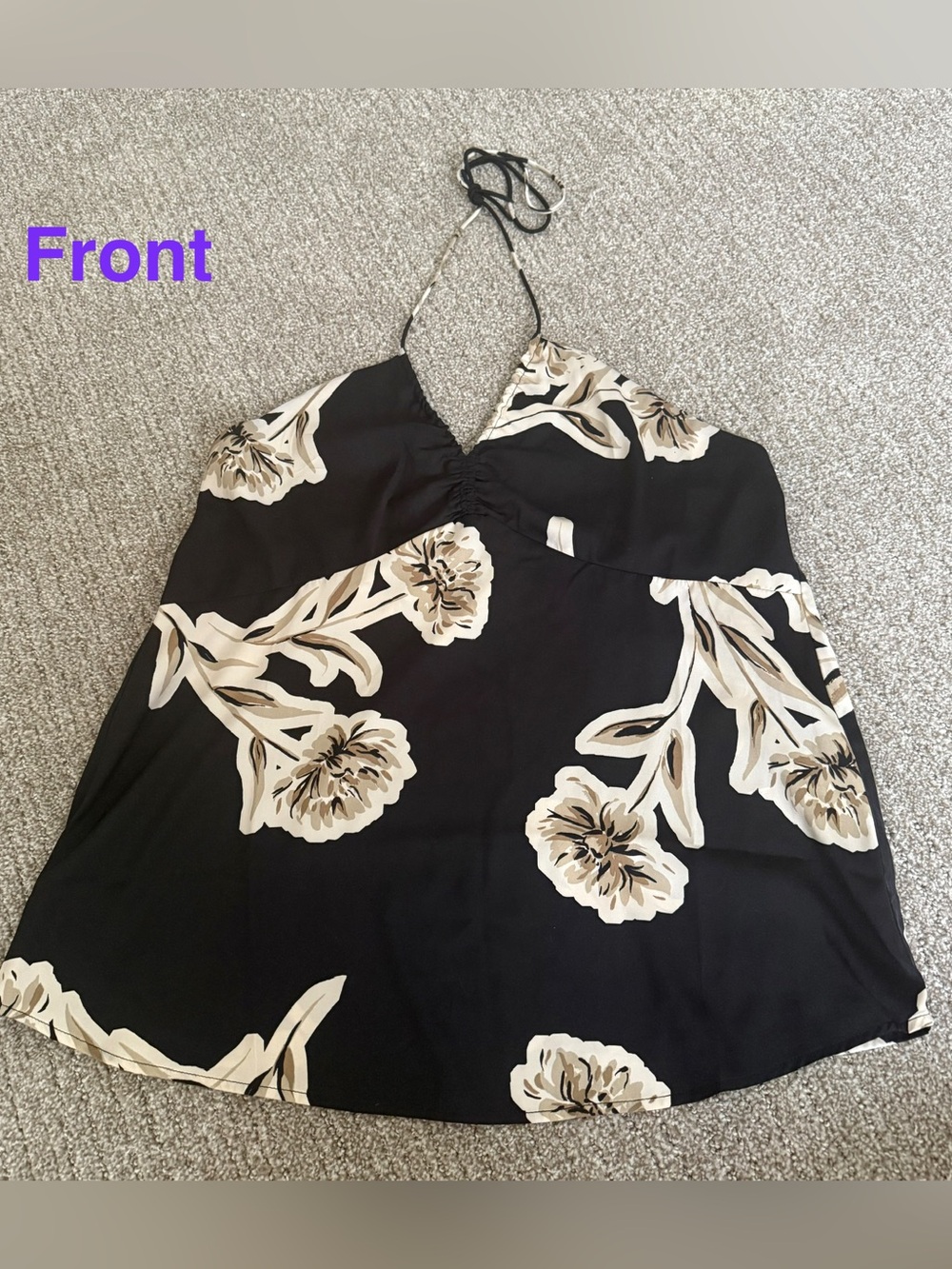 Banana Republic Black Floral Halter Top